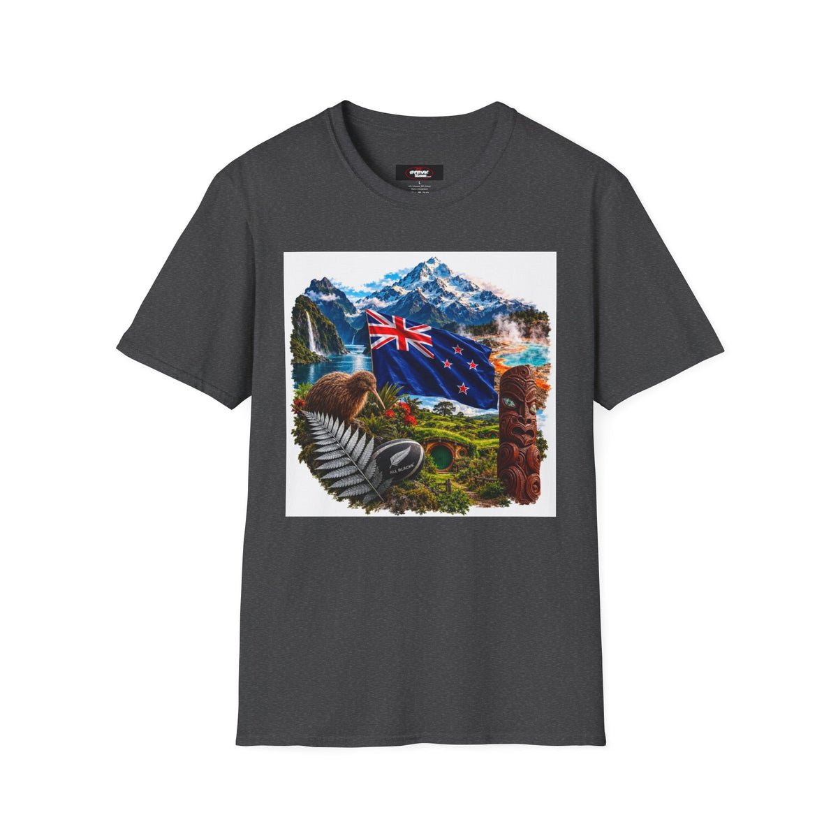 New Zealand Heritage T-Shirt – Kiwi, Fern & Mount Cook Scenic Tee