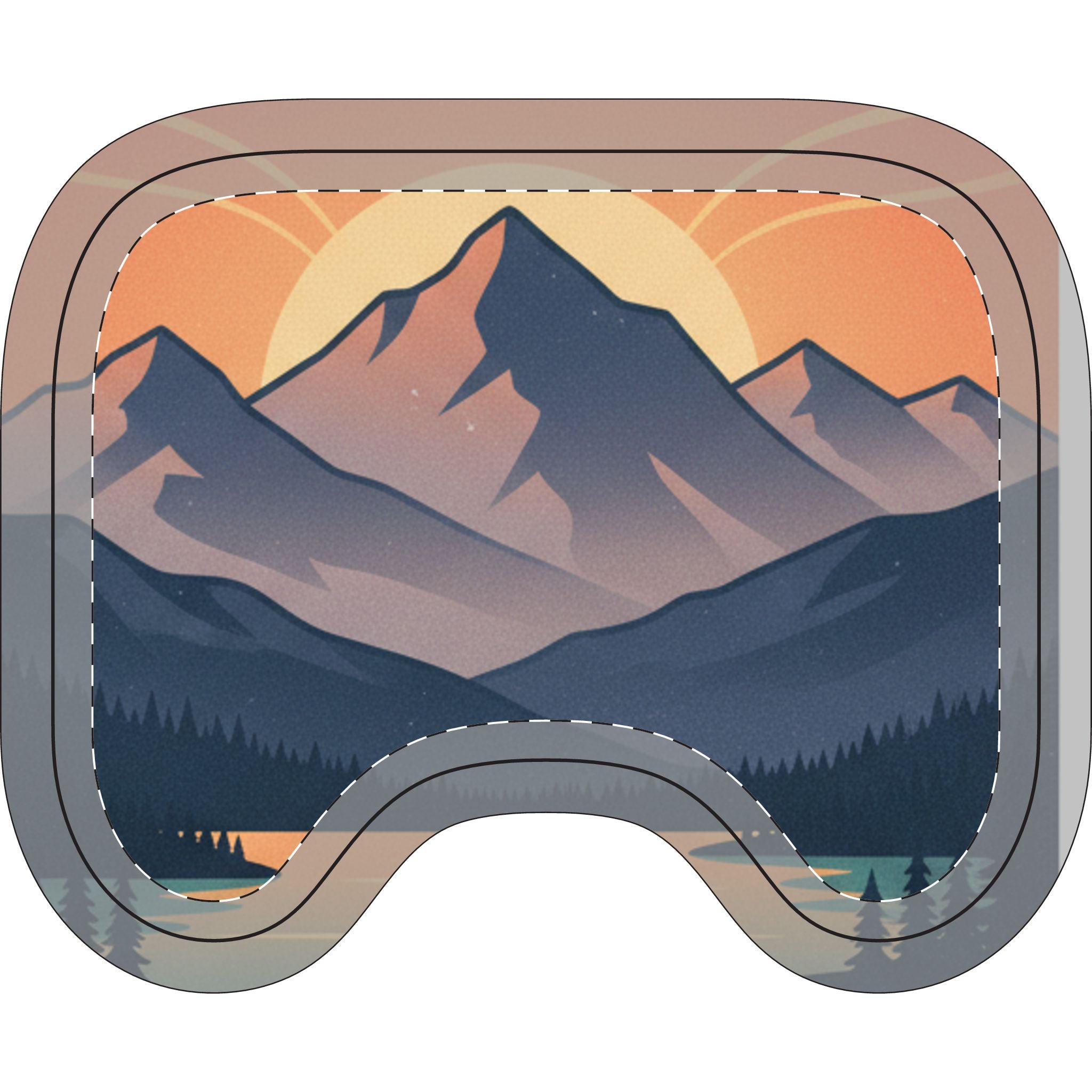 Mountain Sunset Toilet Three-Piece Set — Scenic Bathroom Decor