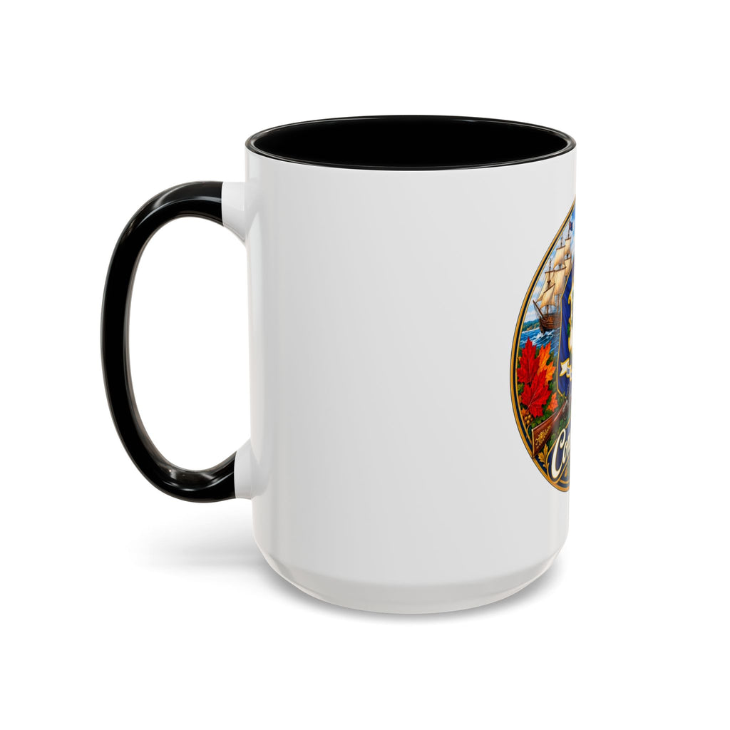 Connecticut State Crest Accent Coffee Mug — Scenic State Seal Design (11/15 oz)