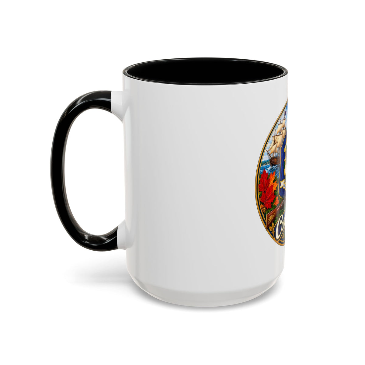 Connecticut State Crest Accent Coffee Mug — Scenic State Seal Design (11/15 oz)