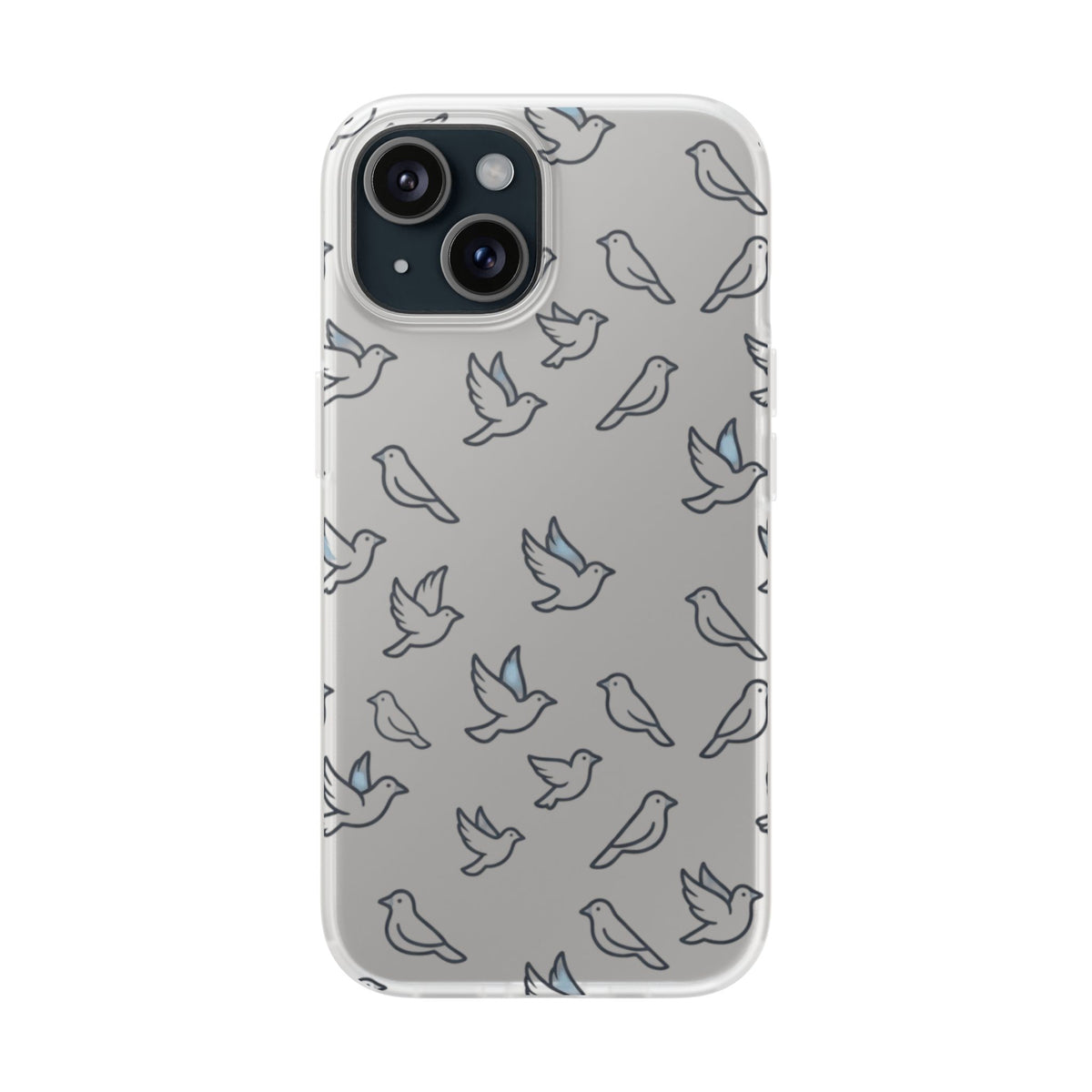 Dove Pattern Flexi Phone Case — Minimal White Bird Protective Case
