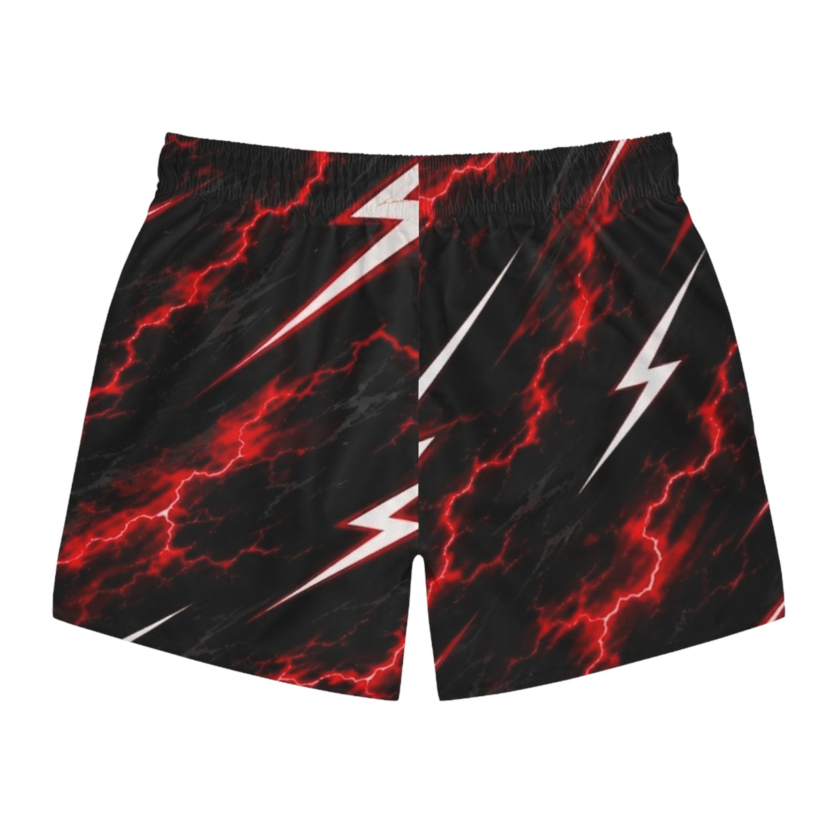 Swim Trunks - Red Lightning Bolt All-Over Print