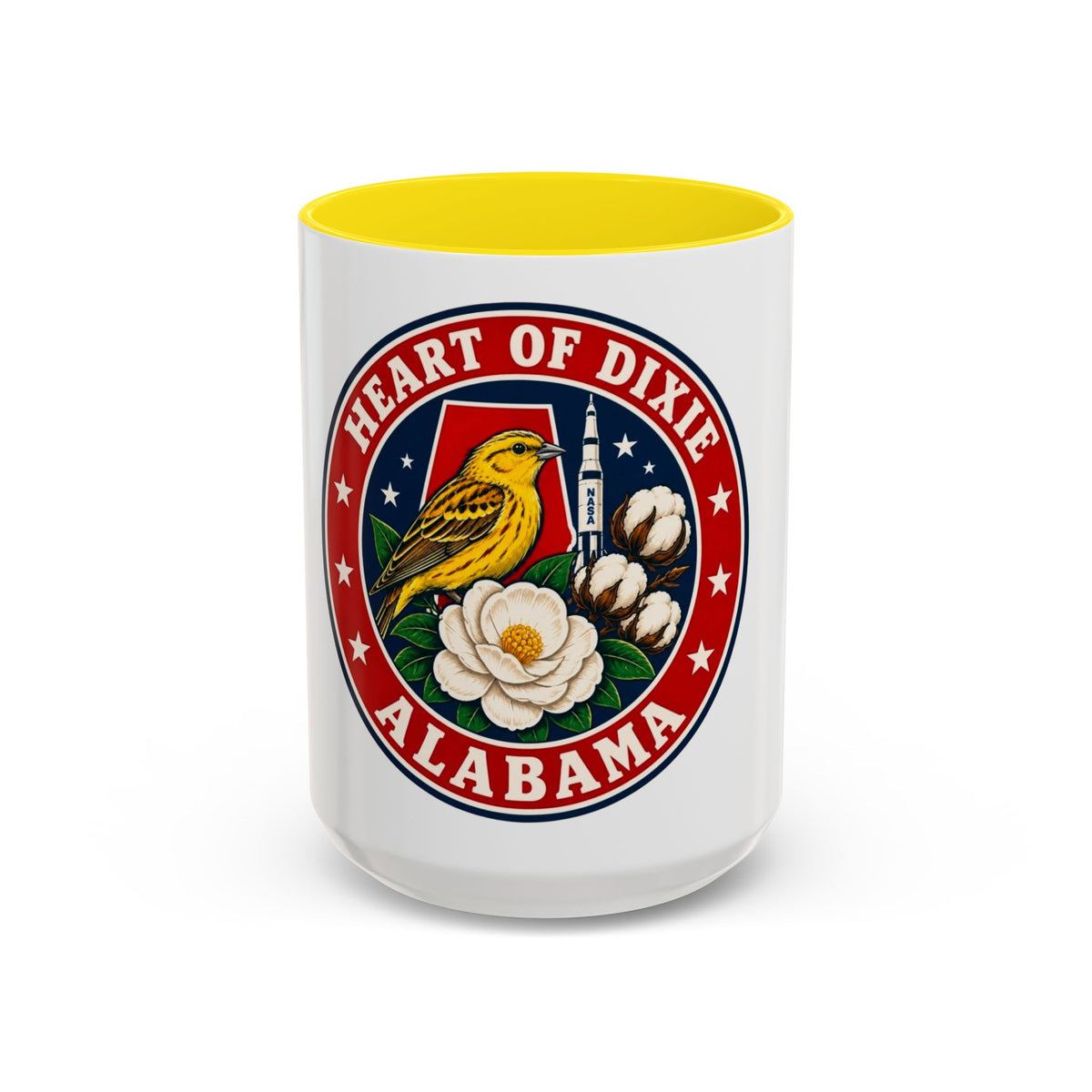 Alabama 'Heart of Dixie' Accent Coffee Mug — Magnolia & Yellowhammer State Pride