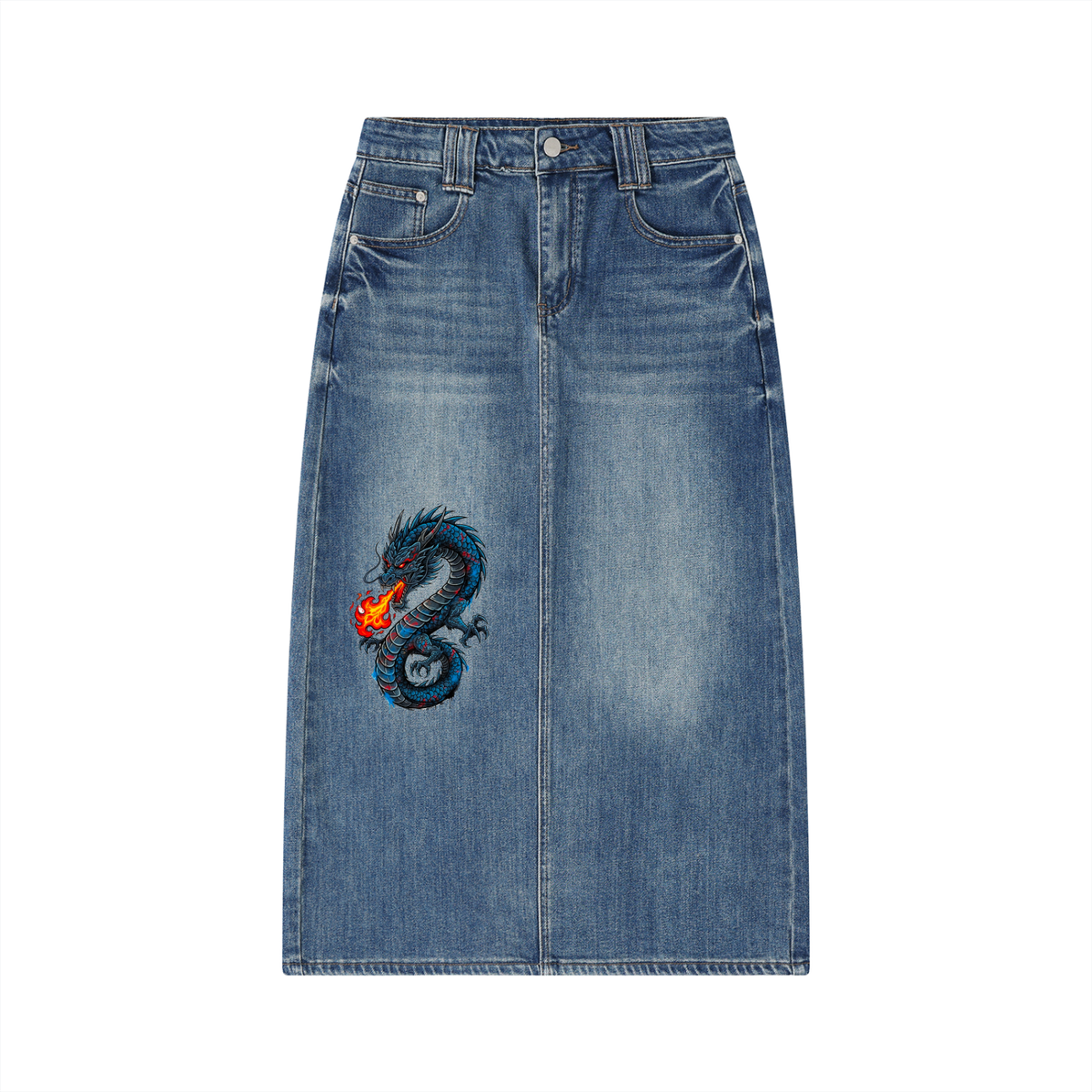 Women’s Vintage Wash Denim Skirt
