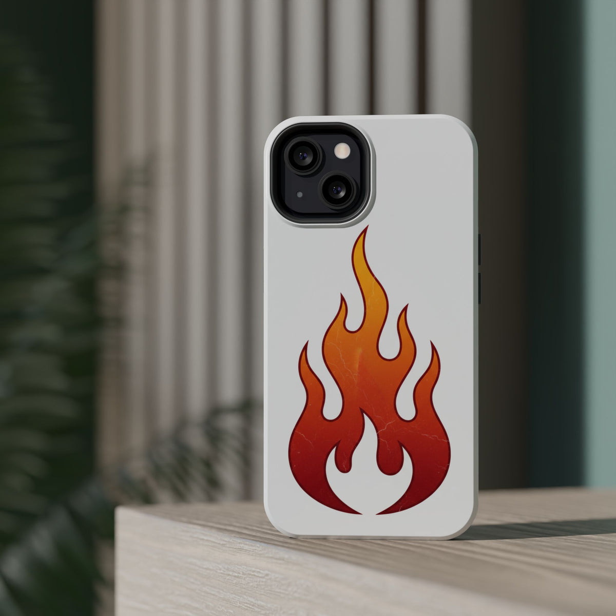 Flame Graphic Phone Case — Magnetic Impact‑Resistant Protective Cover