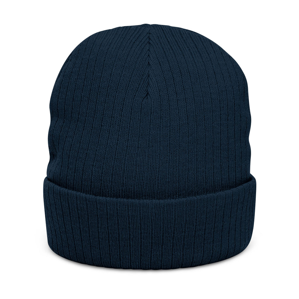Embroidered Ribbed Beanie with 'Locked In' Logo – Warm Winter Knit Cap