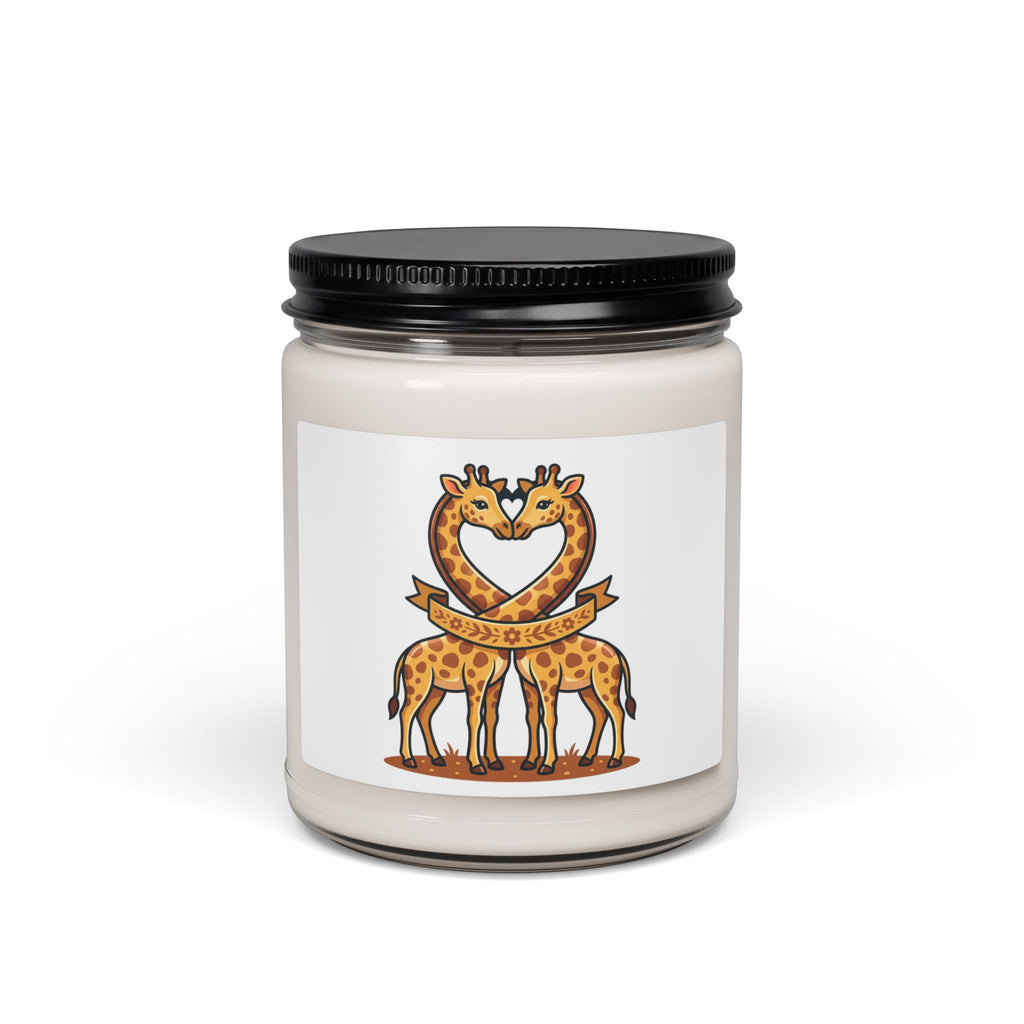 9oz Scented Soy Candle — Giraffe Love Illustration (Heart Neck)