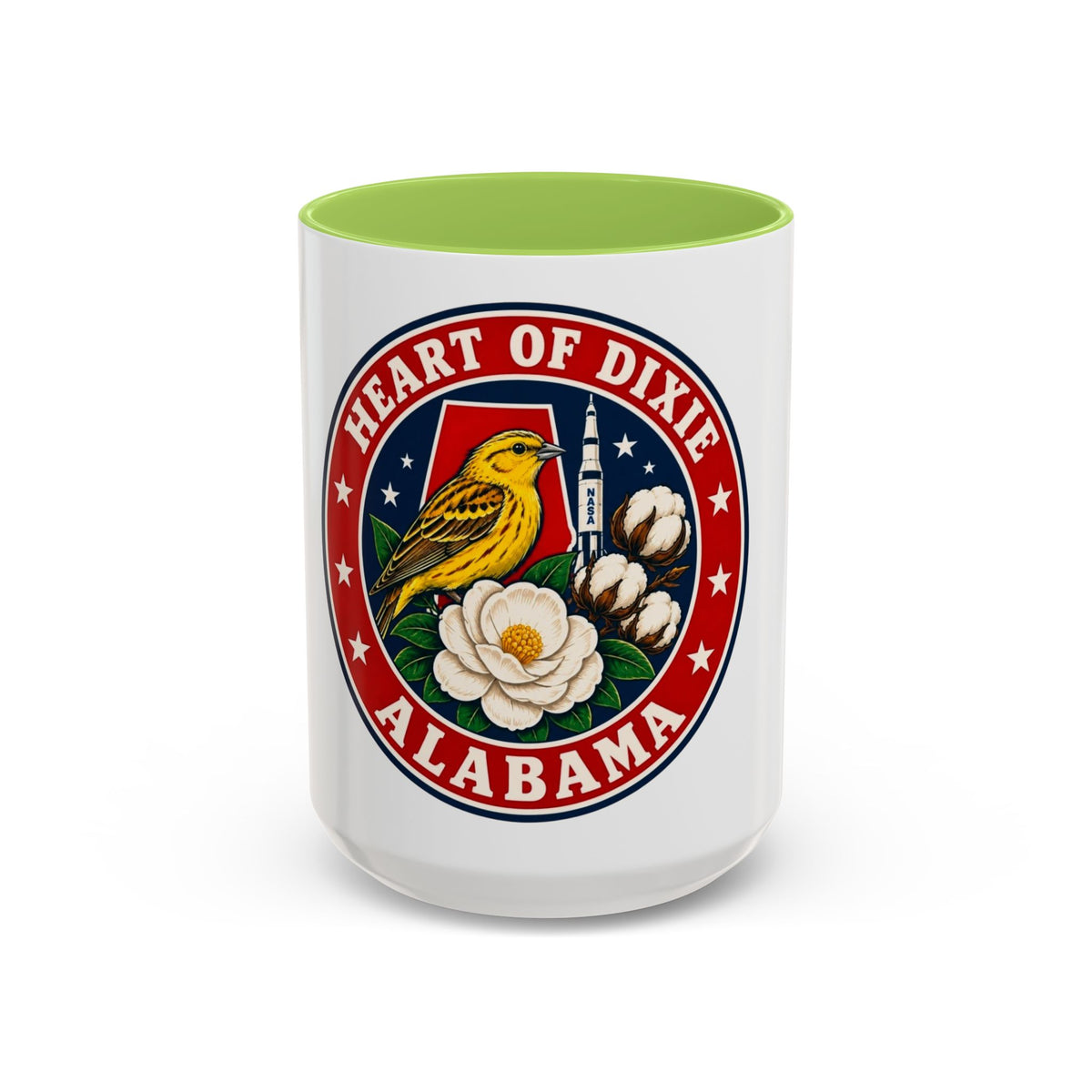 Alabama 'Heart of Dixie' Accent Coffee Mug — Magnolia & Yellowhammer State Pride