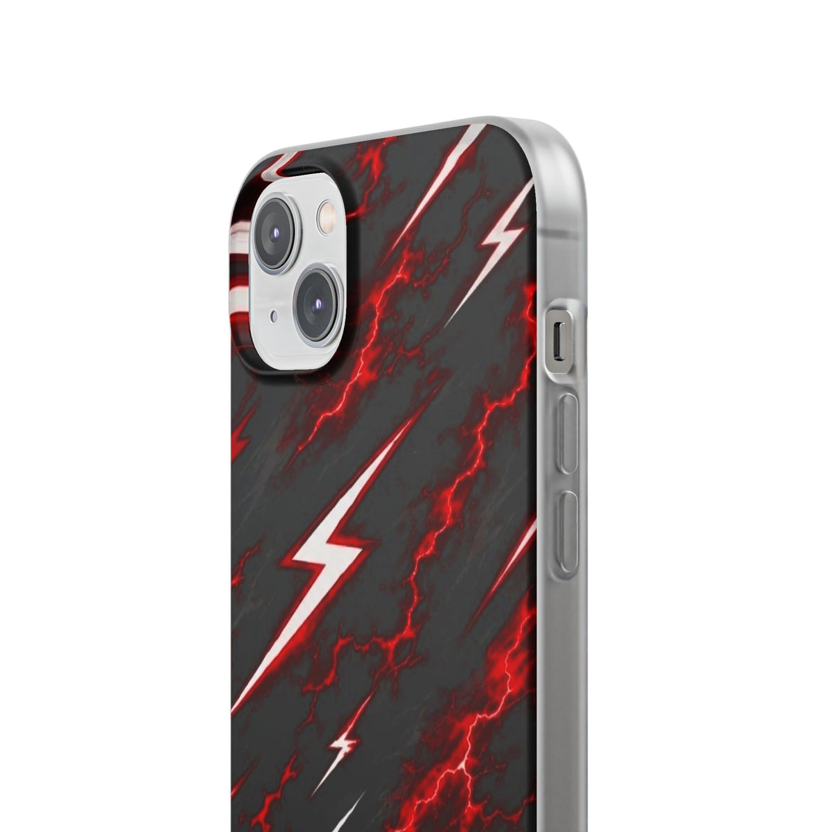 Phone Case — Red Lightning Bolt Storm Flexi Case