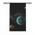 Sheer Space Curtain — Planetary Night Sky Window Sheer
