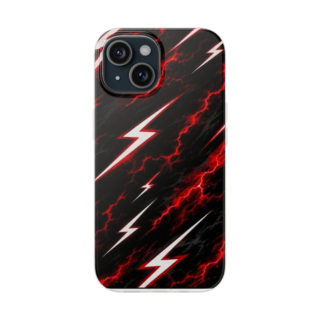 Phone Case — Red Lightning Bolt Storm Flexi Case