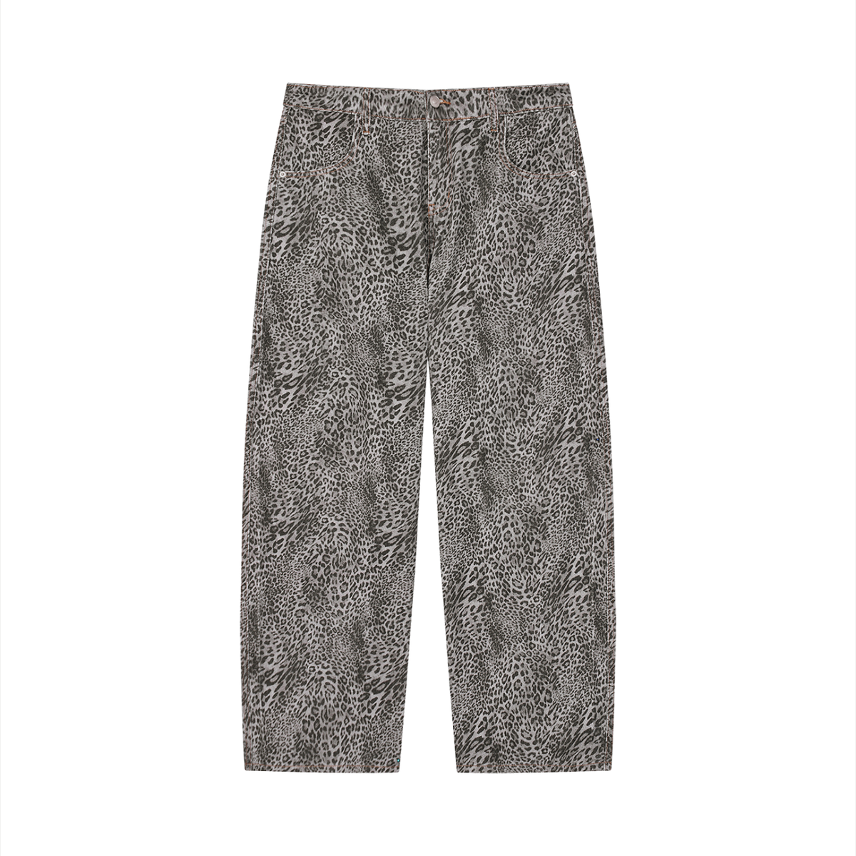 Unisex Vintage Wash Leopard Wide Leg Jeans | StrykZone, LLC