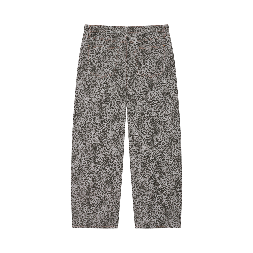 Unisex Vintage Wash Leopard Wide Leg Jeans | StrykZone, LLC