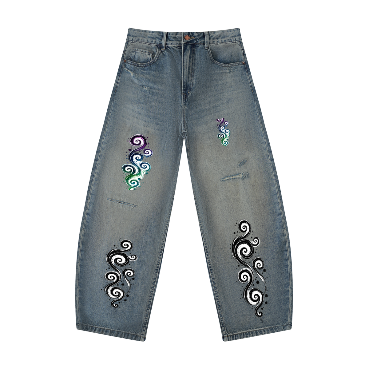 Men's Distressed Barrel Leg Jeans | StrykZone, LLC