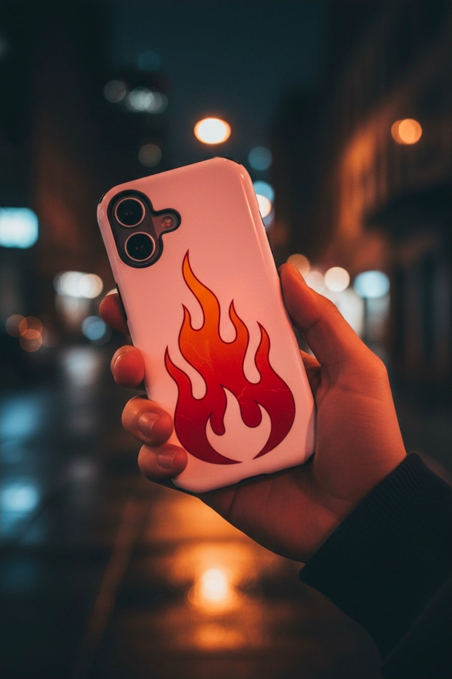 Flame Graphic Phone Case — Magnetic Impact‑Resistant Protective Cover