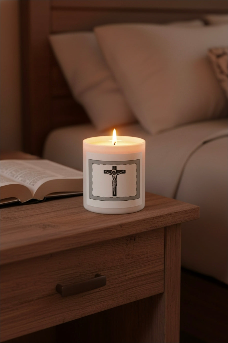 Christian Soy Wax Candle in Jar — 9oz Inspirational Prayer Candle