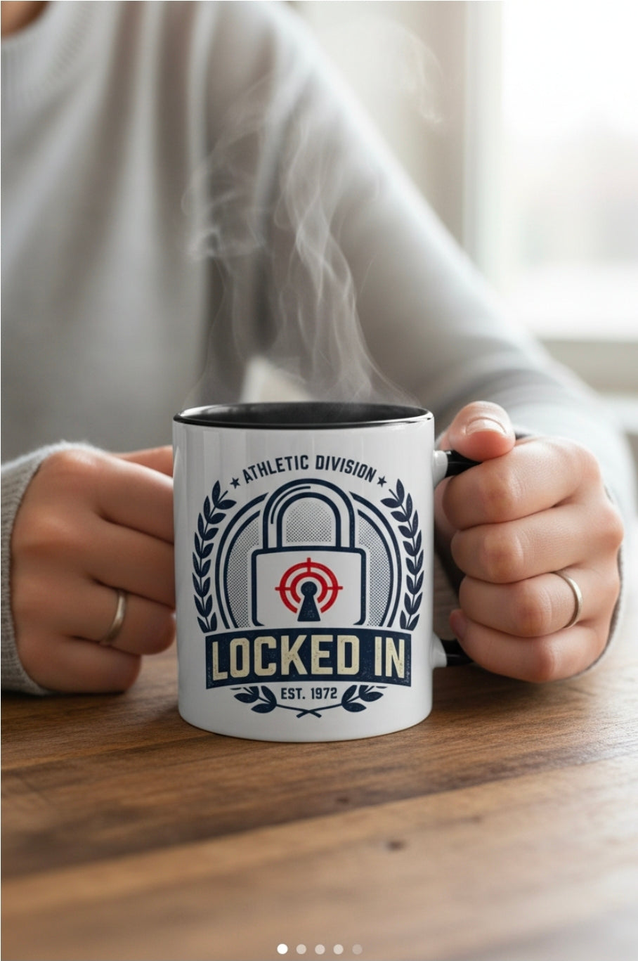Locked In Accent Coffee Mug — 'Locked In' Motivational Ceramic Mug (11/15 oz)