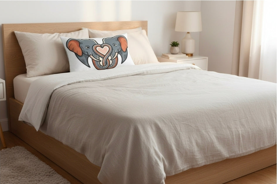 Elephant Heart Lumbar Pillow