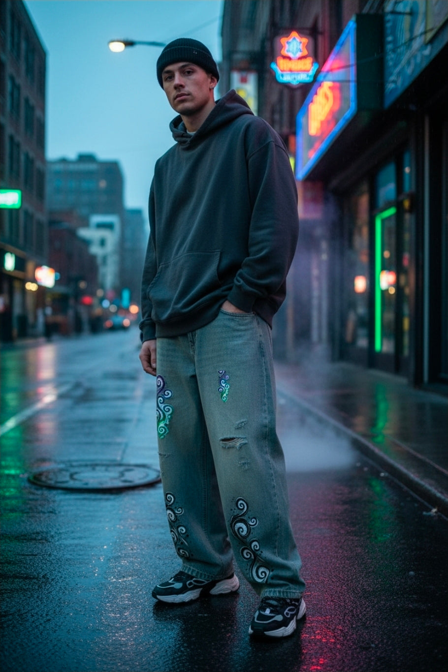 Men's Distressed Barrel Leg Jeans | StrykZone, LLC