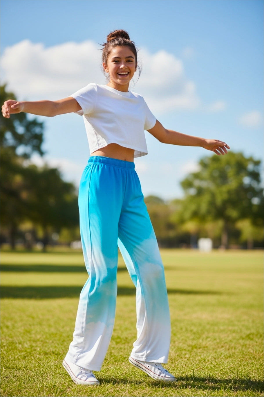 Sky Youth Lounge Pants — Kids All-Over-Print Cozy Bottoms
