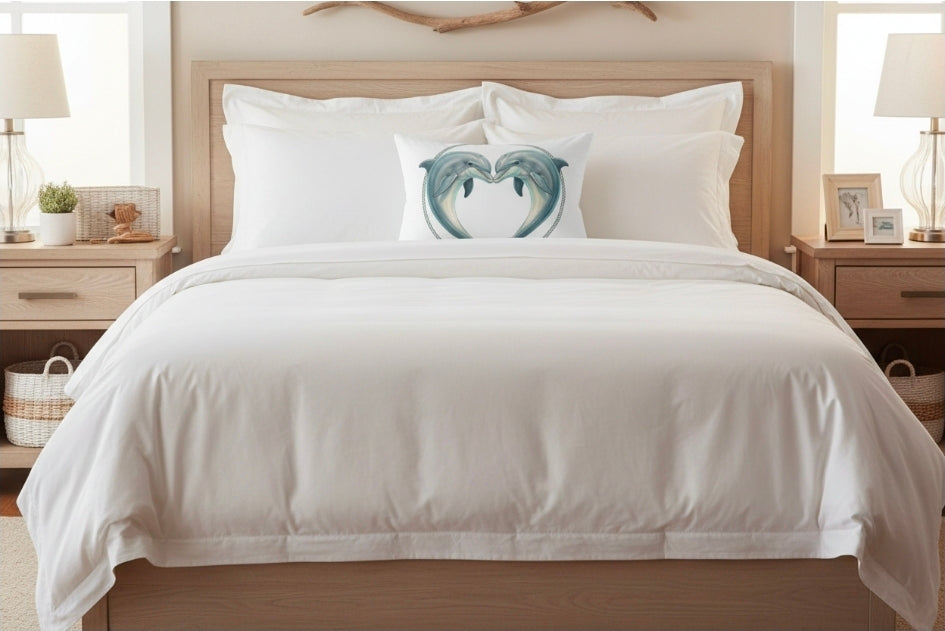 Dolphin Heart Lumbar Pillow