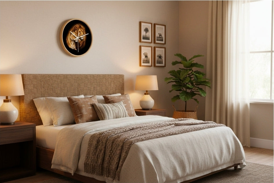 Lion Couple Wall Clock — Majestic Lion & Lioness Decorative Clock