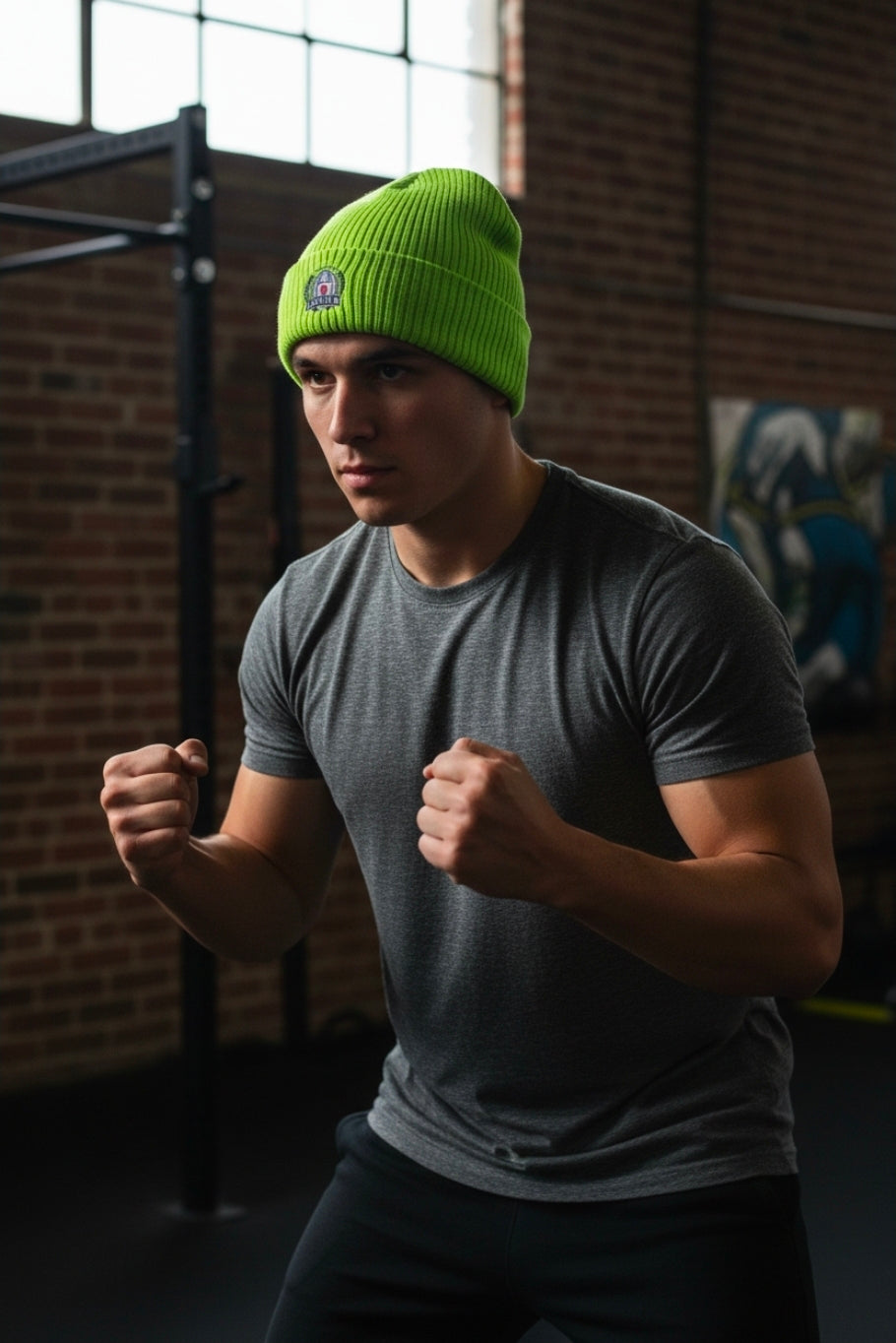 Embroidered Ribbed Beanie with 'Locked In' Logo – Warm Winter Knit Cap
