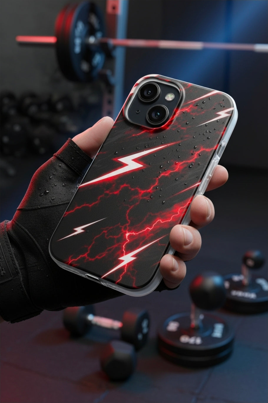 Phone Case — Red Lightning Bolt Storm Flexi Case