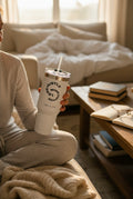 40oz Insulated Travel Mug — "Less Hustle, More Coffee" Stainless Tumbler with Straw