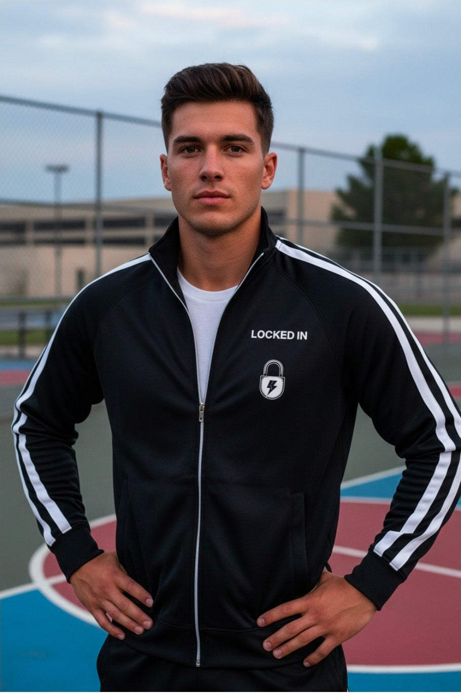 Locked In Track Jacket – Motivational Full-Zip