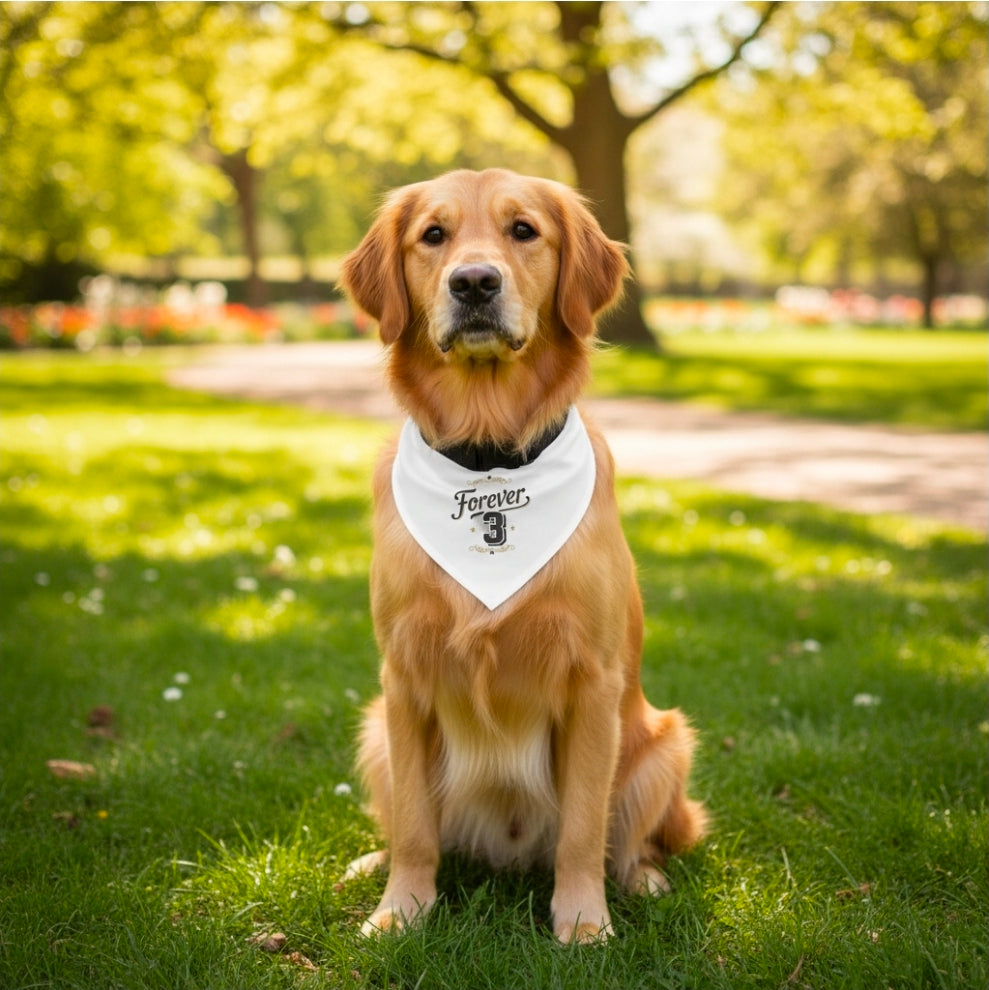Pet Bandana — "Forever 3" Funny Dog Bandana (Forever 21 Parody)