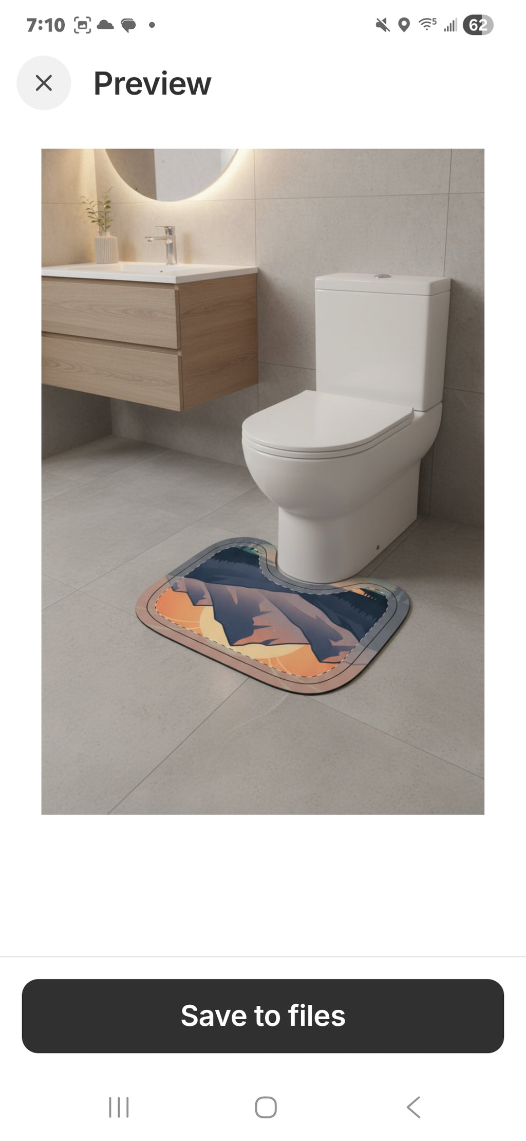Mountain Sunset Toilet Three-Piece Set — Scenic Bathroom Decor
