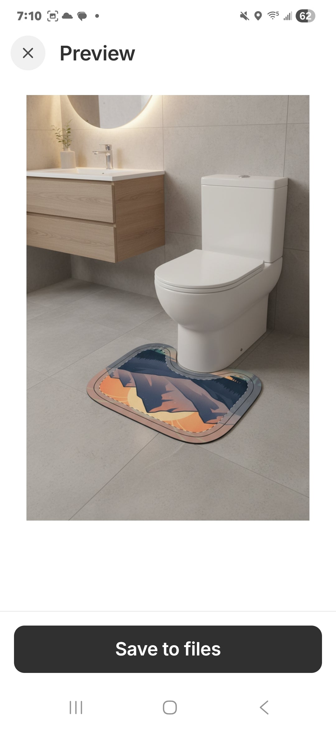 Mountain Sunset Toilet Three-Piece Set — Scenic Bathroom Decor